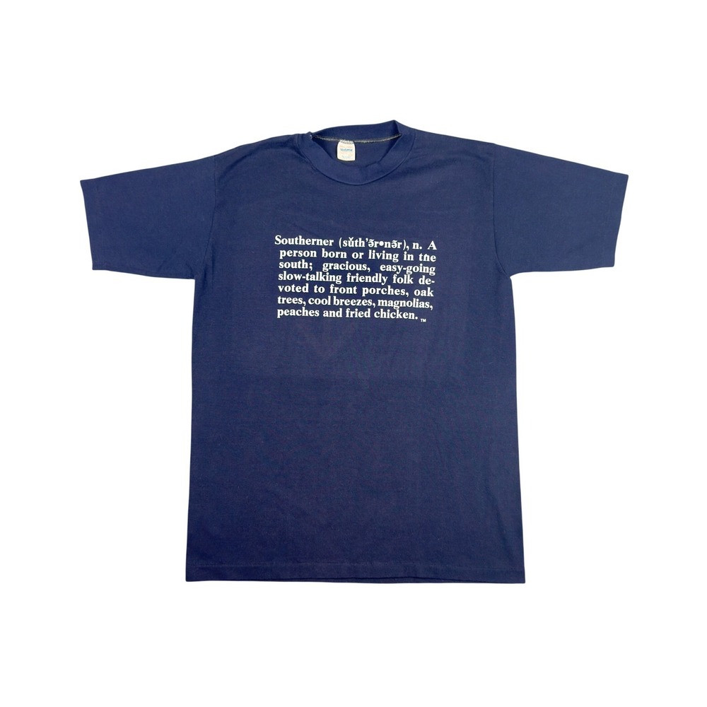 Vtg 80s Southerner Definition T Shirt Mens L Navy Gulf Coast Single Stitch USA